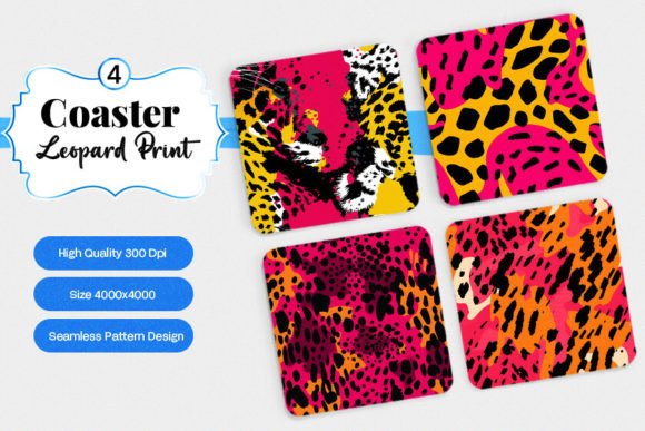 Download Leopard Coaster Digital Paper Designs - Paper designs Collection