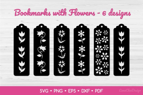 Download Bookmarks with Flowers SVG Papercut - Premium Resources