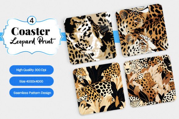Download Leopard Coaster Digital Paper Designs - Paper designs Collection