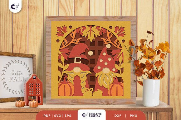 Download Autumn Gnomes 3D Paper Cut SVG - Premium Resources